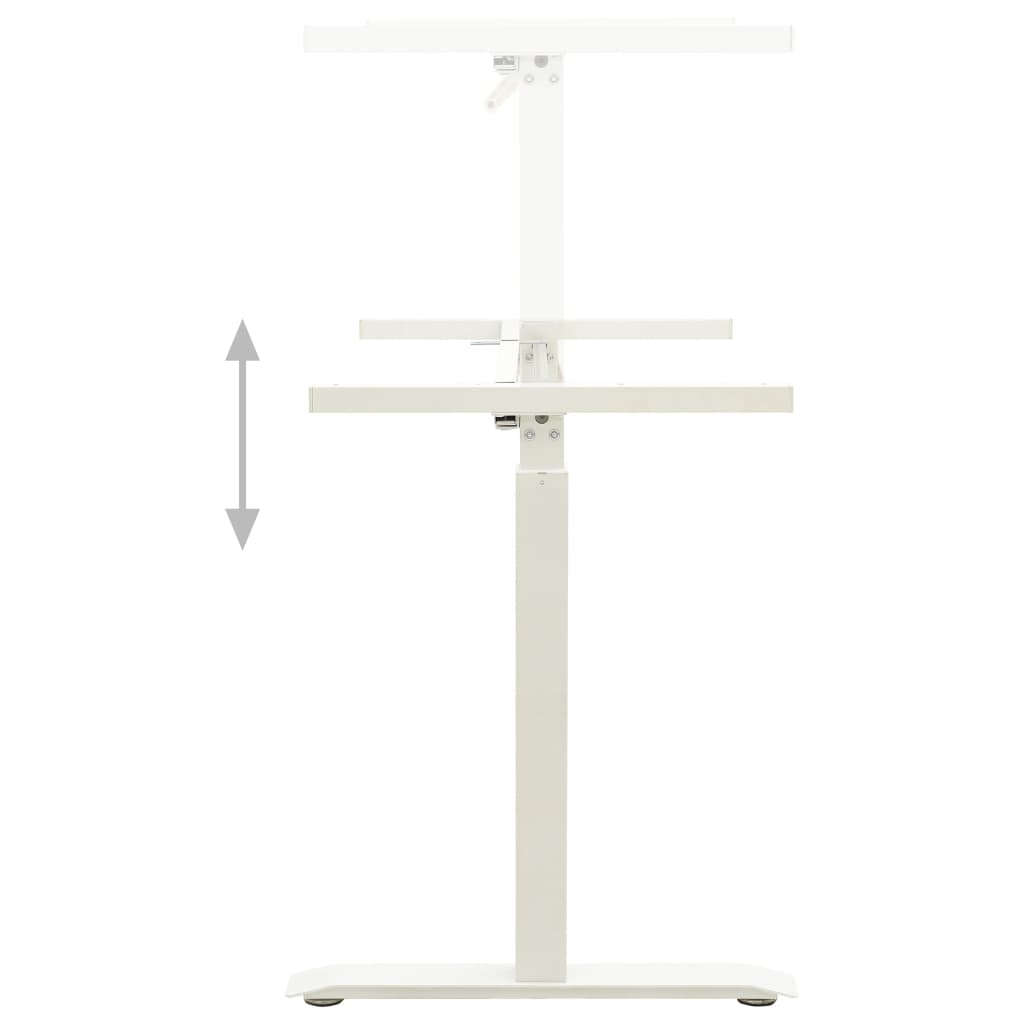 White Manual Hand Crank Height Adjustable Standing Desk Frame