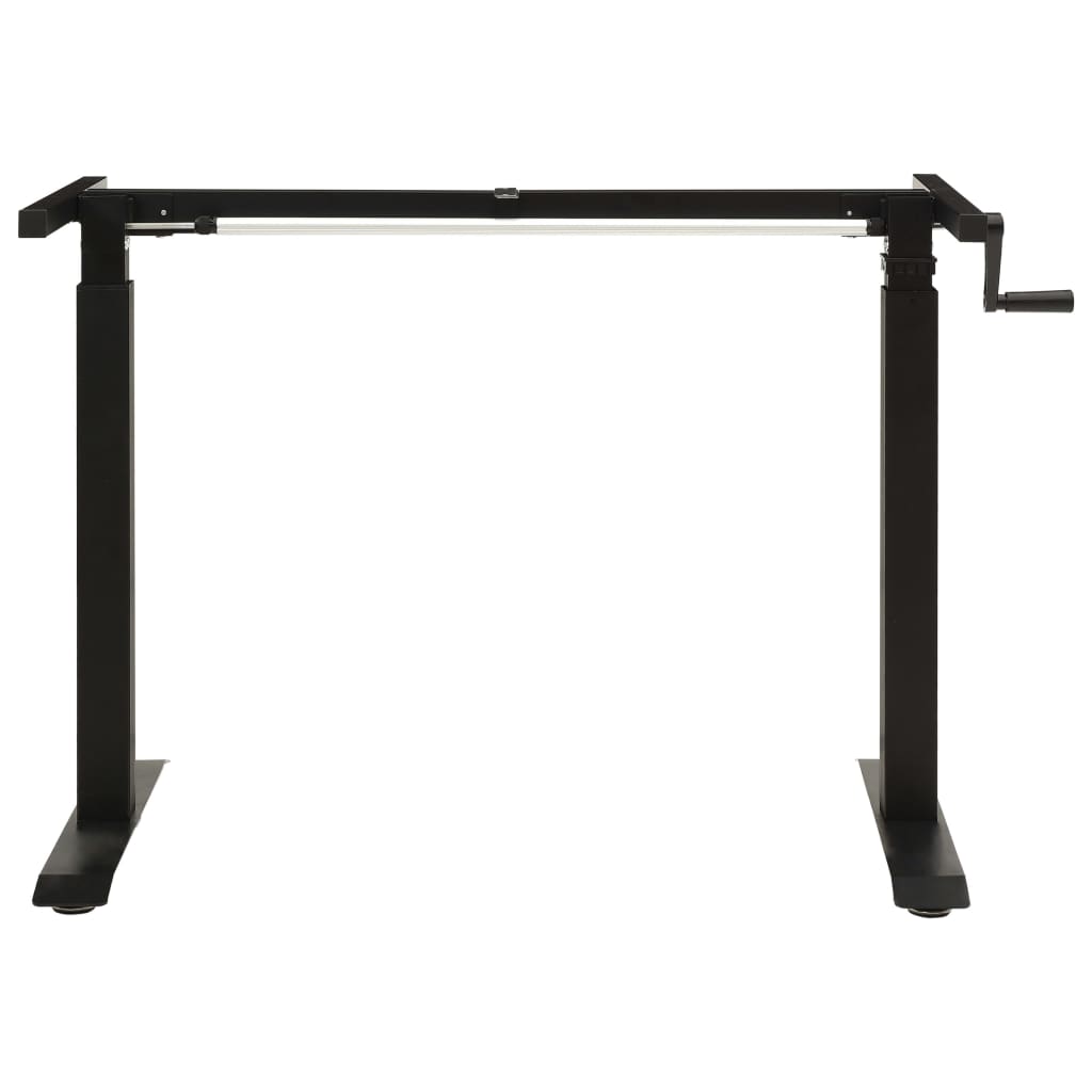 Manual Height Adjustable Black Standing Desk Frame with Hand Crank