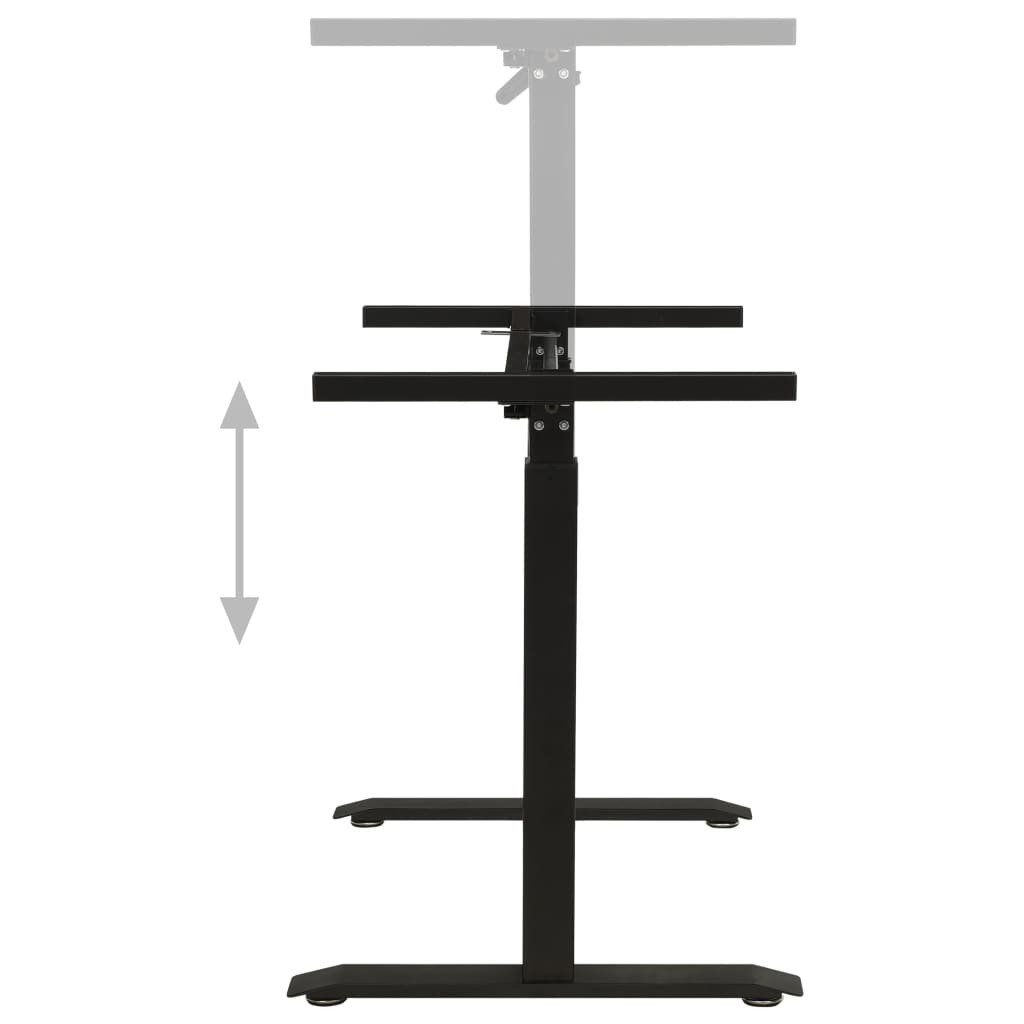 Manual Height Adjustable Black Standing Desk Frame with Hand Crank