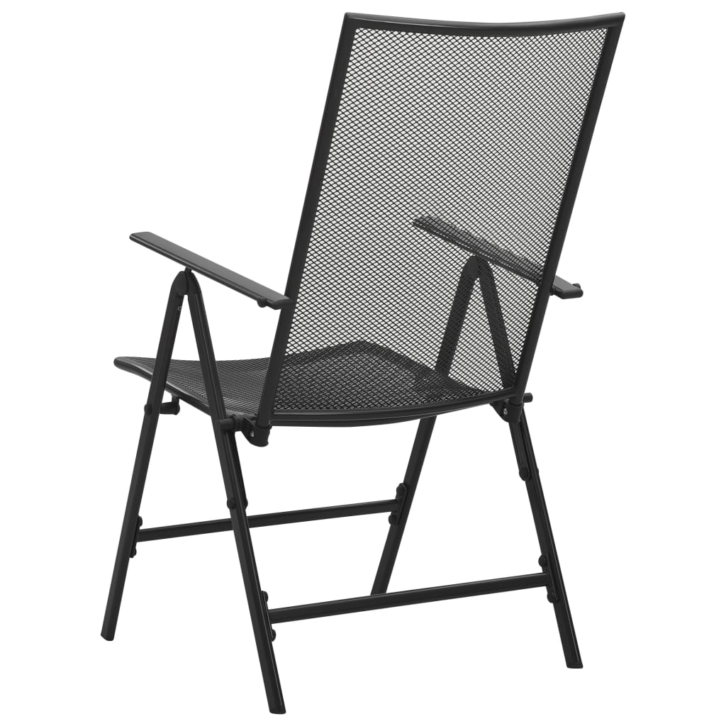 Anthracite Steel Folding Mesh Chairs Set of 4 - Durable & Stylish