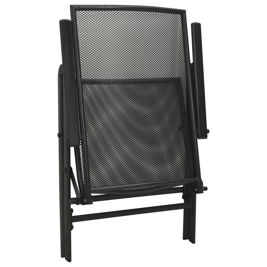 Anthracite Steel Folding Mesh Chairs Set of 4 - Durable & Stylish