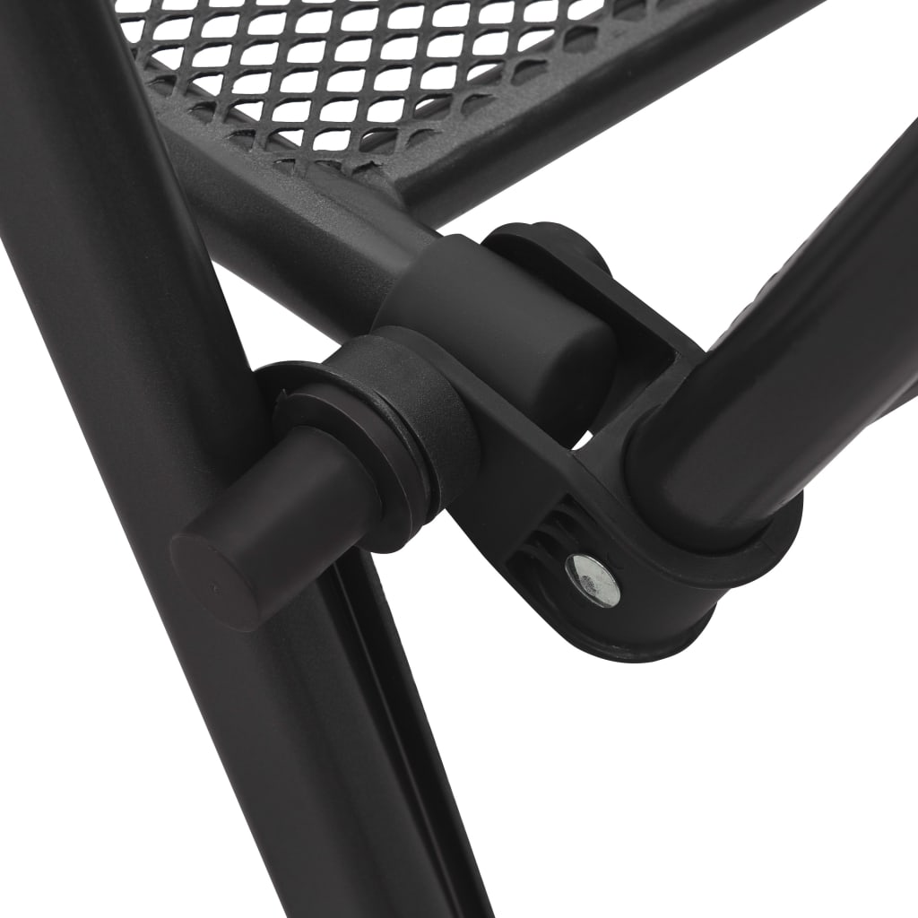 Anthracite Steel Folding Mesh Chairs Set of 4 - Durable & Stylish