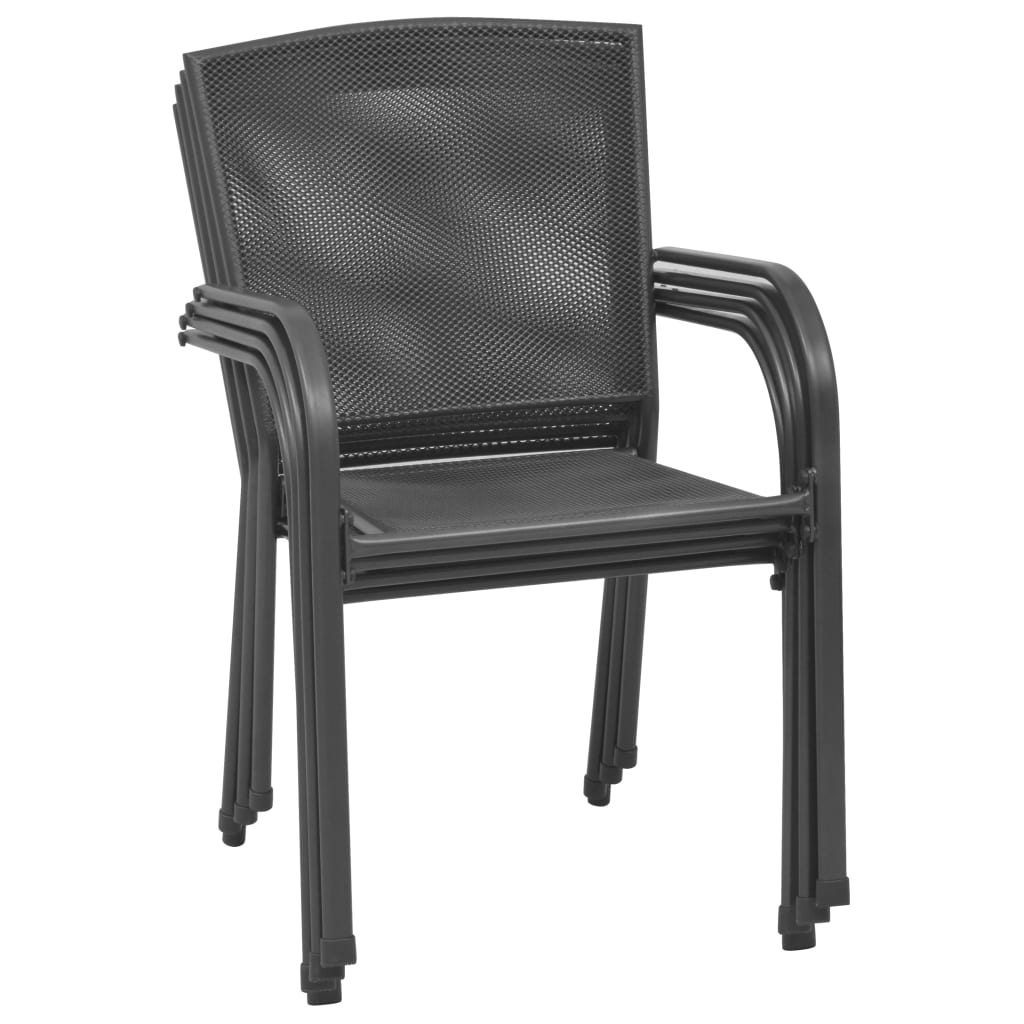 Anthracite Steel Outdoor Chairs 4 pcs - Mesh Design, Durable Comfort