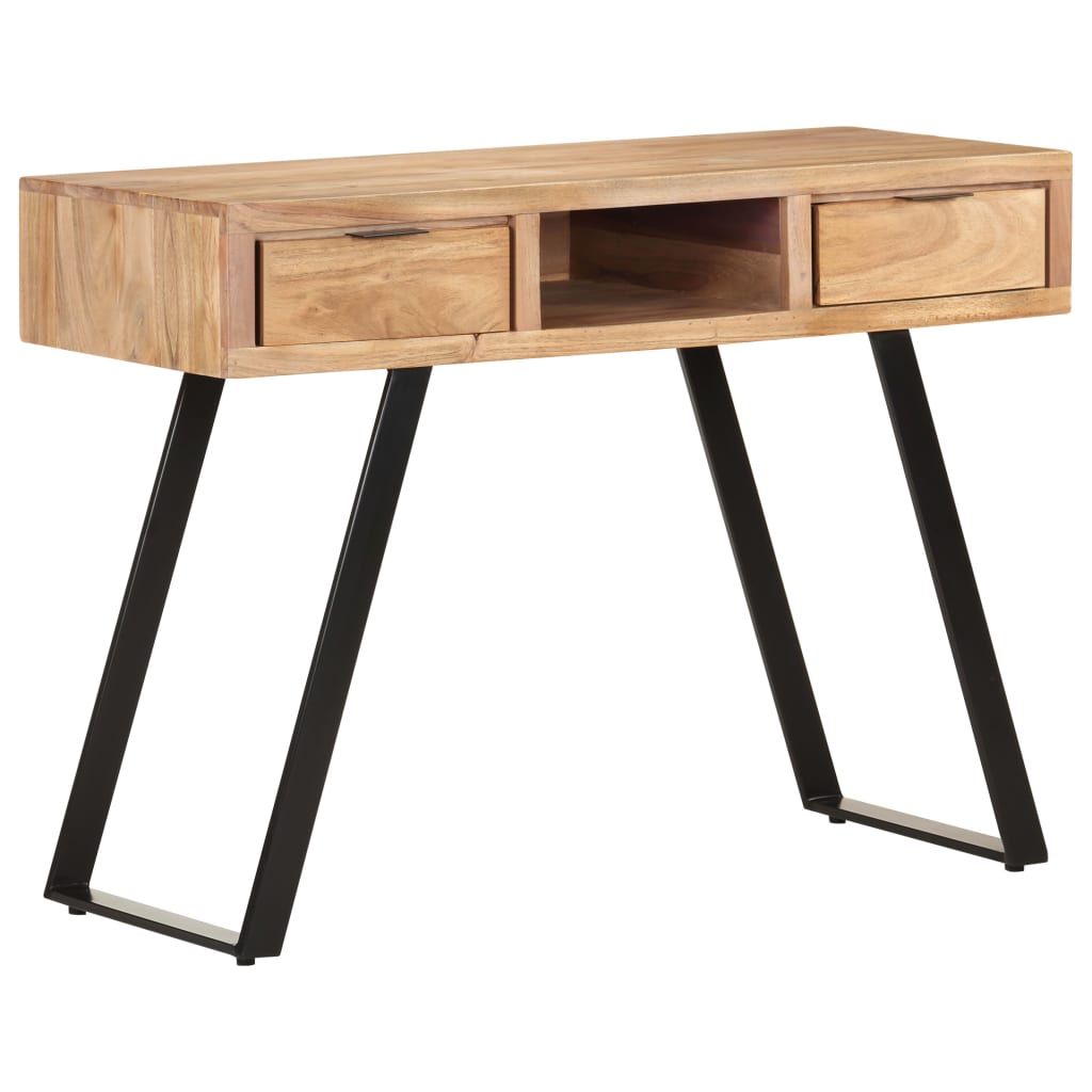 Solid Acacia Wood Desk with Live Edges, 107x45x79 cm
