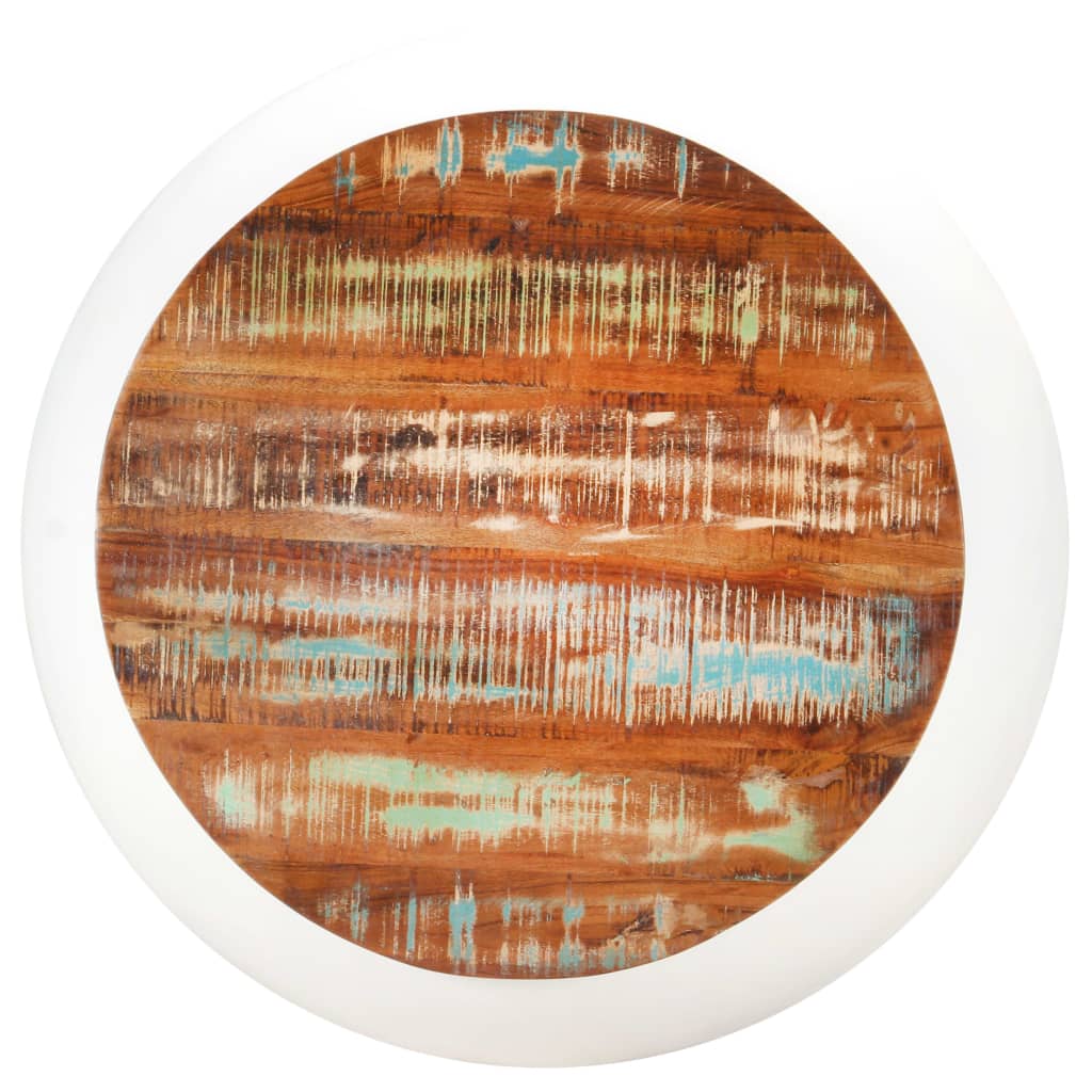 Coffee Table White 68x68x30 cm Solid Reclaimed Wood