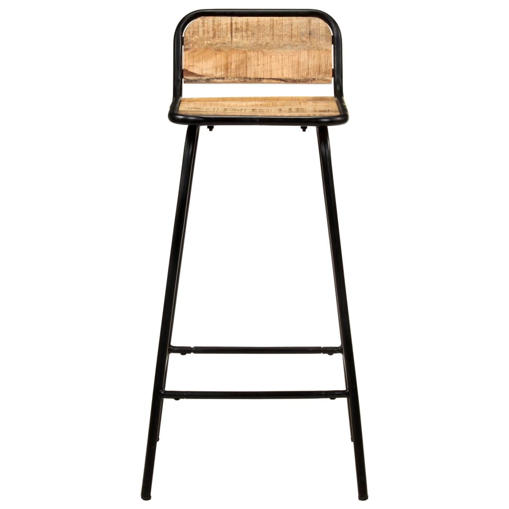 Solid Mango Wood Bar Chairs, Set of 2 - Elegant & Durable Seating