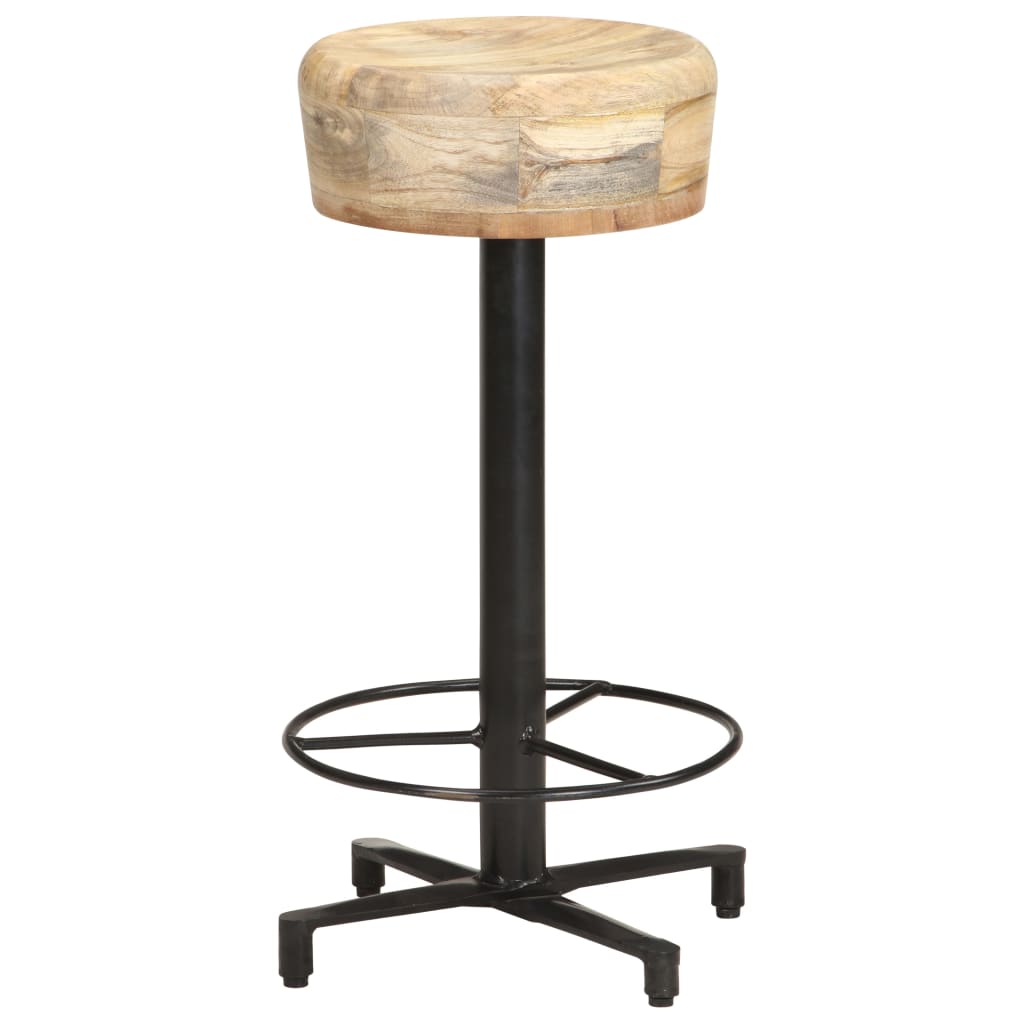 Solid Mango Wood Bar Stools Set of 2, 66cm Height