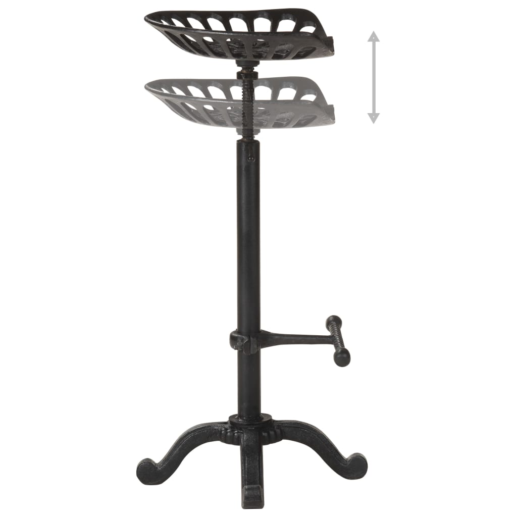Sleek Black Cast Iron Bar Stool - Durable & Stylish Seating