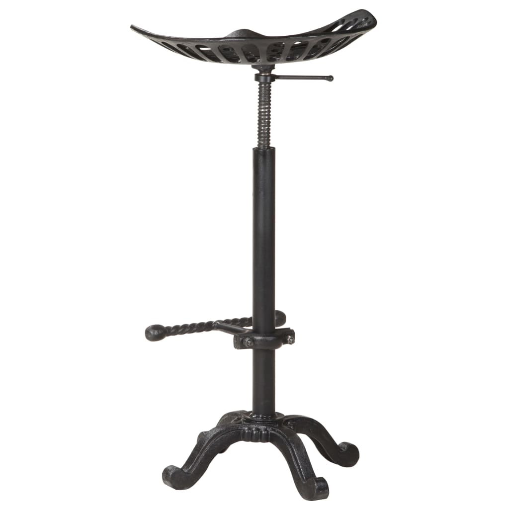 Sleek Black Cast Iron Bar Stool - Durable & Stylish Seating