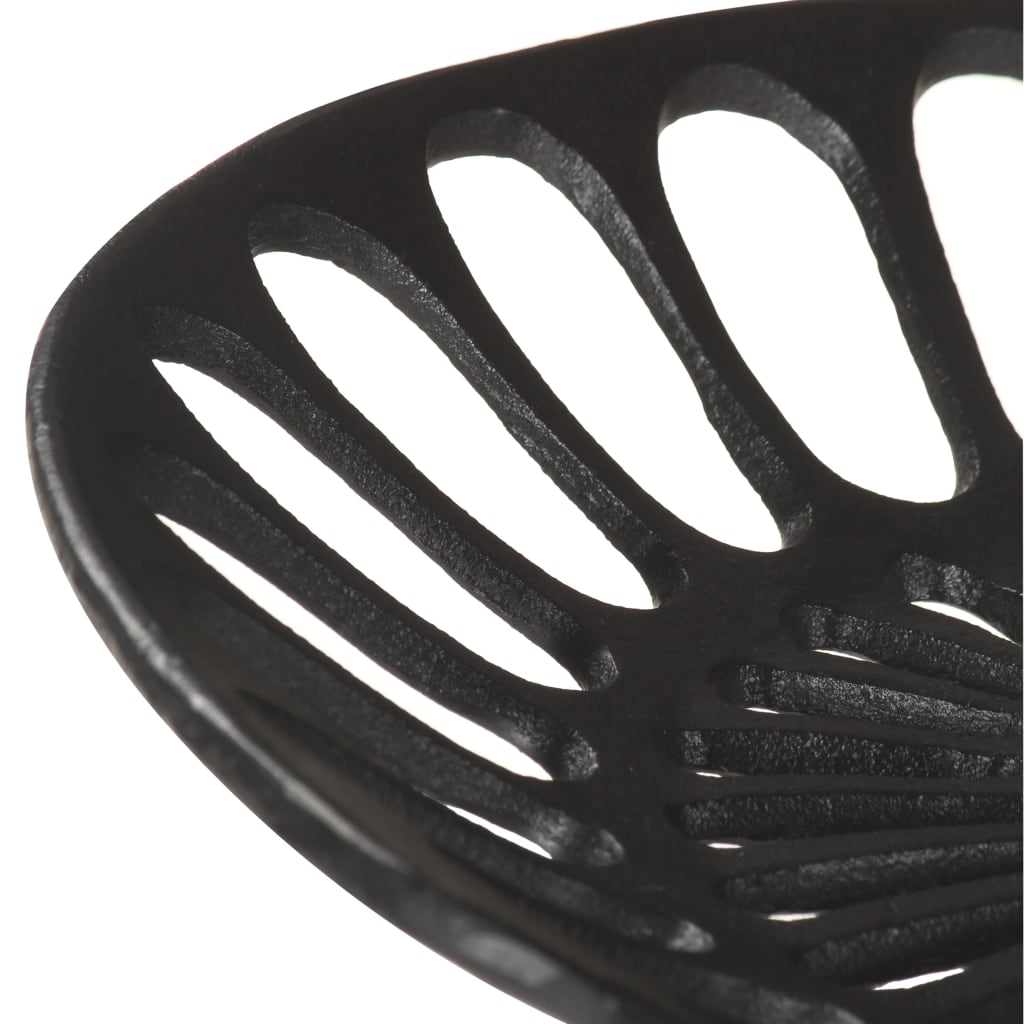 Sleek Black Cast Iron Bar Stool - Durable & Stylish Seating