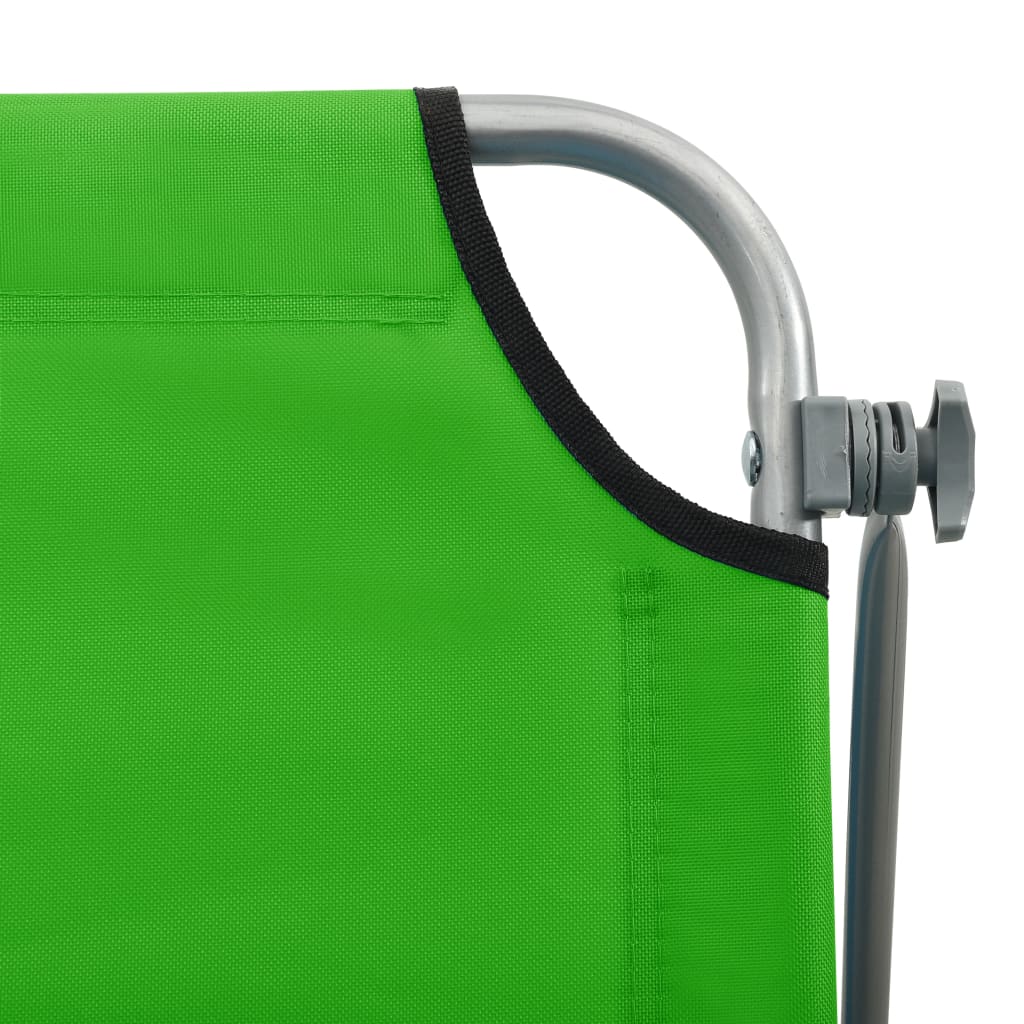 Sun Lounger with Canopy, Steel Frame, Green Finish