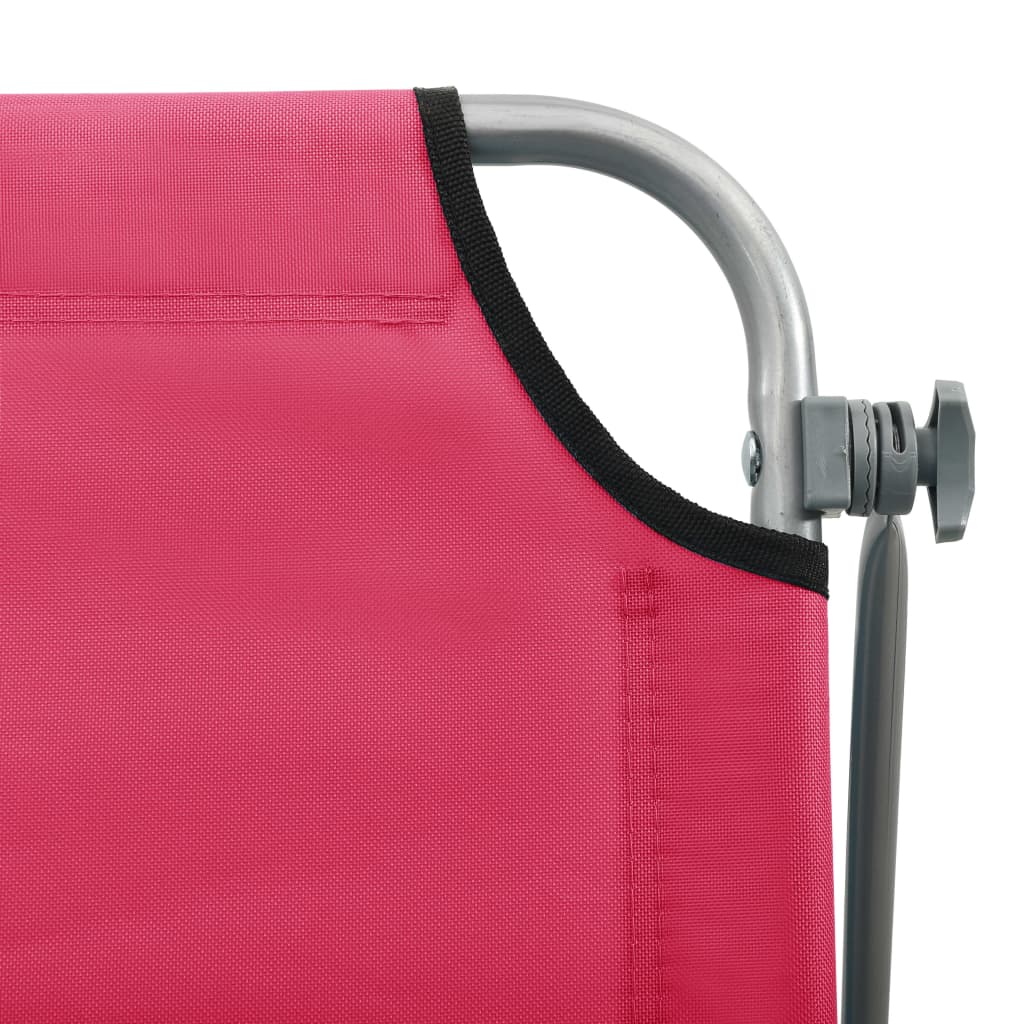 Steel Frame Pink Sun Lounger with Canopy - Durable & Stylish