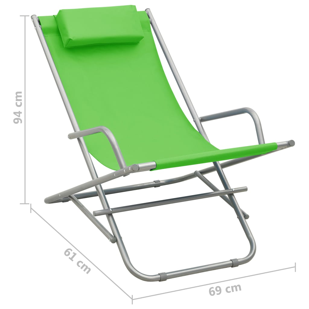 Set of 2 Green Steel Rocking Chairs - Stylish & Durable Design