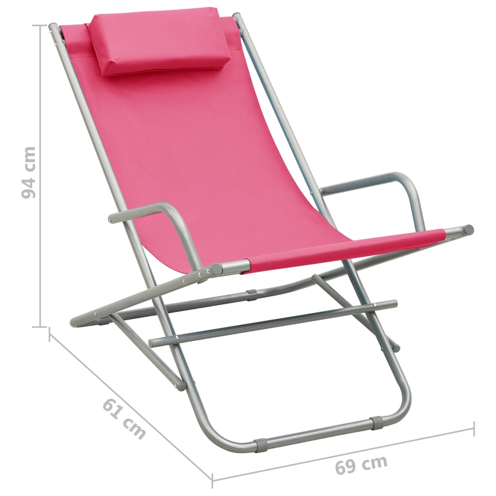 Pink Steel Rocking Chairs, 2-Piece Set - Stylish & Durable Seating