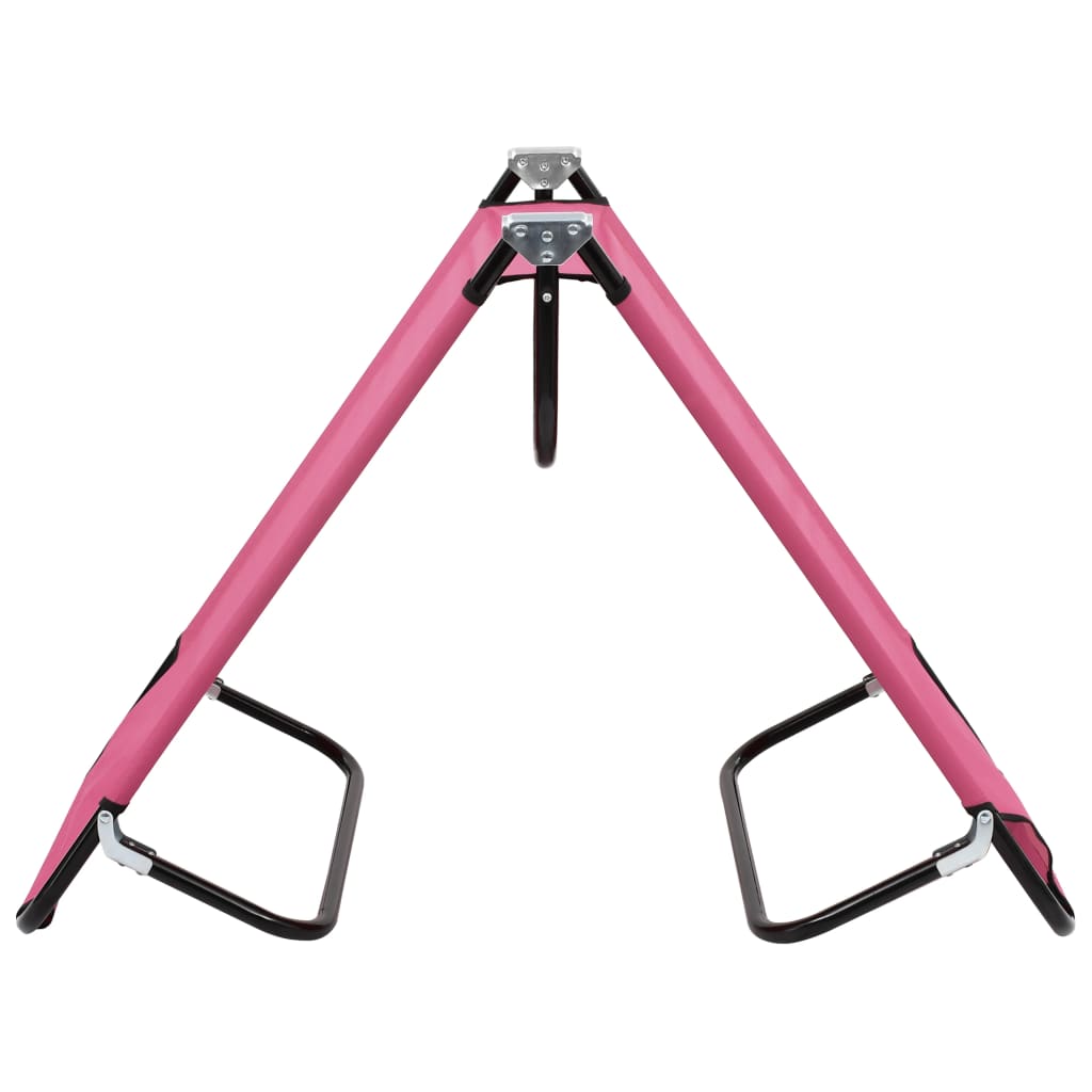 Pink Folding Sun Lounger - Durable Steel Frame, Portable Comfort