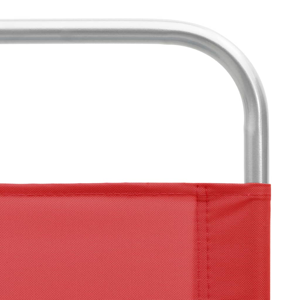 2 Red Folding Beach Chairs - Durable Fabric for Ultimate Comfort