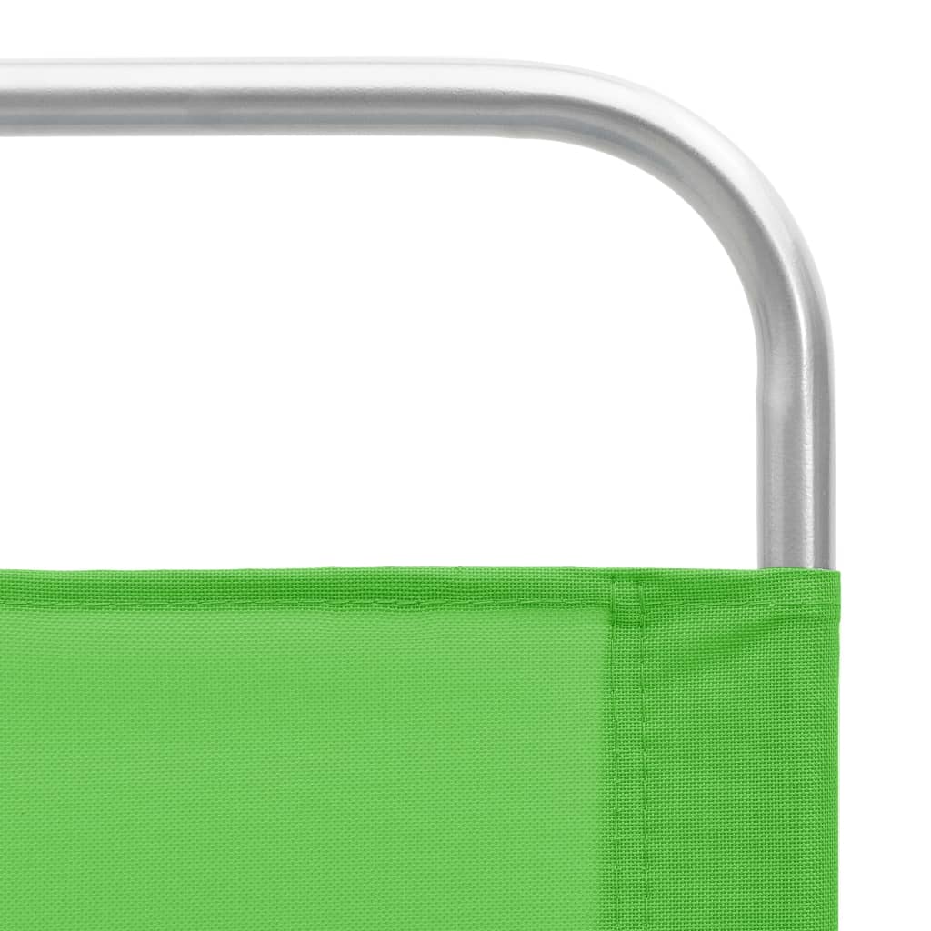 Set of 2 Green Fabric Folding Beach Chairs - Portable & Stylish