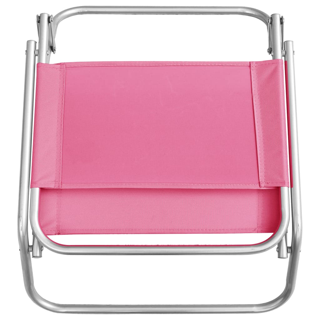 Stylish Pink Folding Beach Chairs Set of 2 - Durable Fabric Design