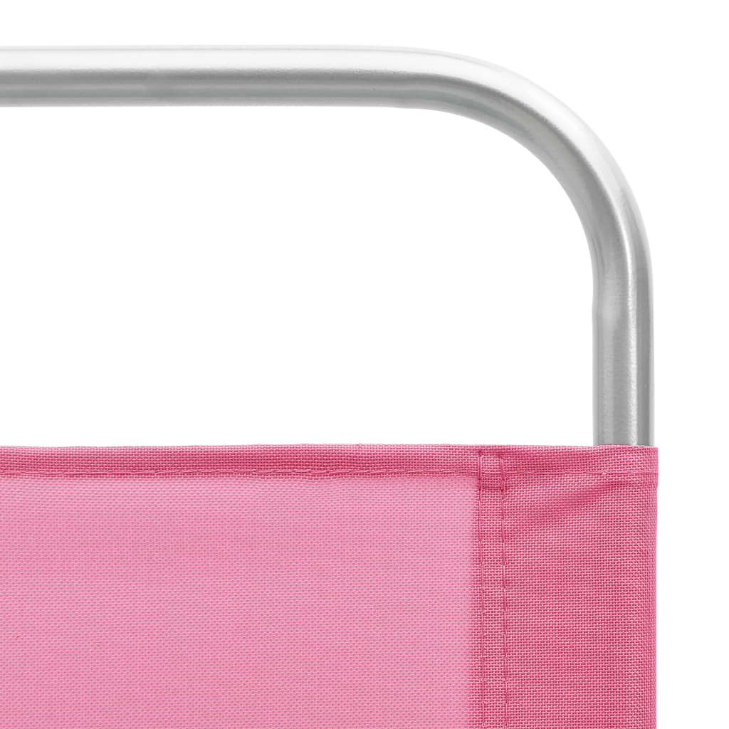 Stylish Pink Folding Beach Chairs Set of 2 - Durable Fabric Design