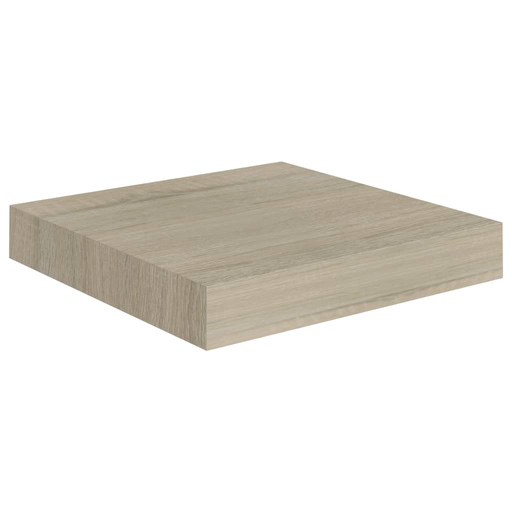 2 Pcs Oak Floating Wall Shelves, 23x23.5x3.8 cm MDF