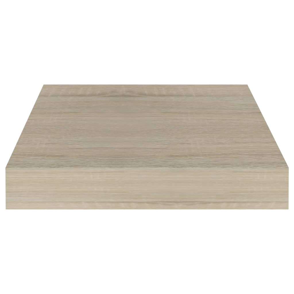 2 Pcs Oak Floating Wall Shelves, 23x23.5x3.8 cm MDF