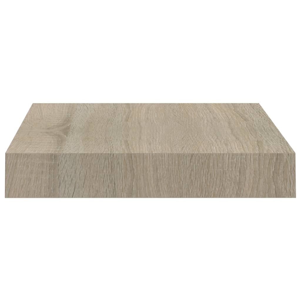 2 Pcs Oak Floating Wall Shelves, 23x23.5x3.8 cm MDF