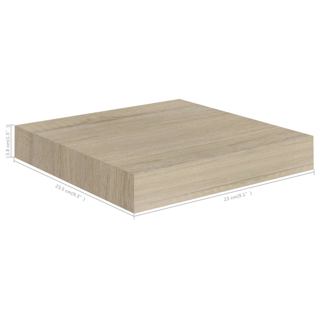 2 Pcs Oak Floating Wall Shelves, 23x23.5x3.8 cm MDF