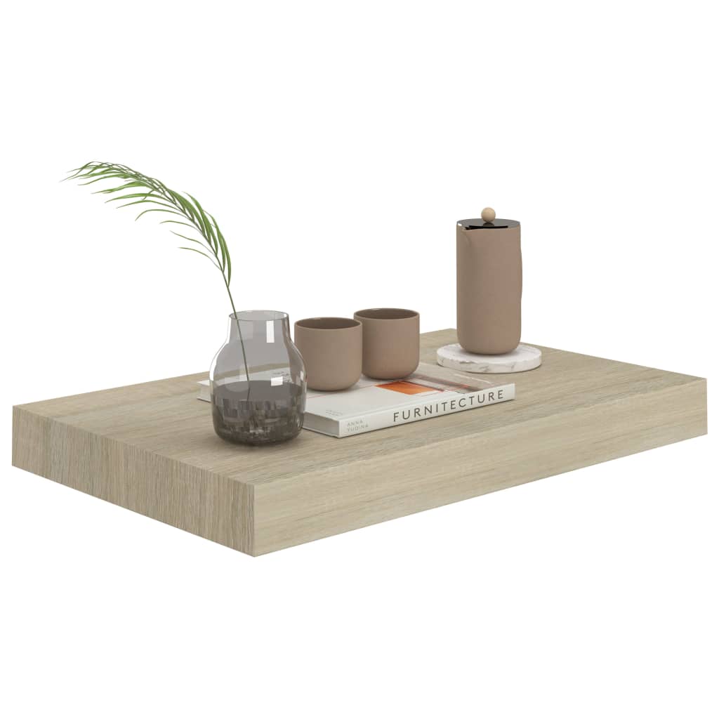 Oak Floating Wall Shelf 40x23x3.8 cm - Durable MDF Design