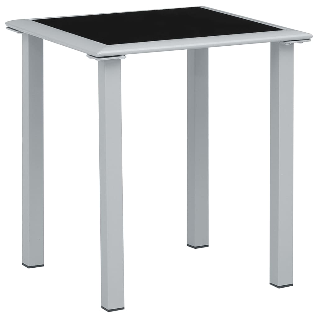 Black Aluminium Sun Loungers Set with Table - 2 Pcs