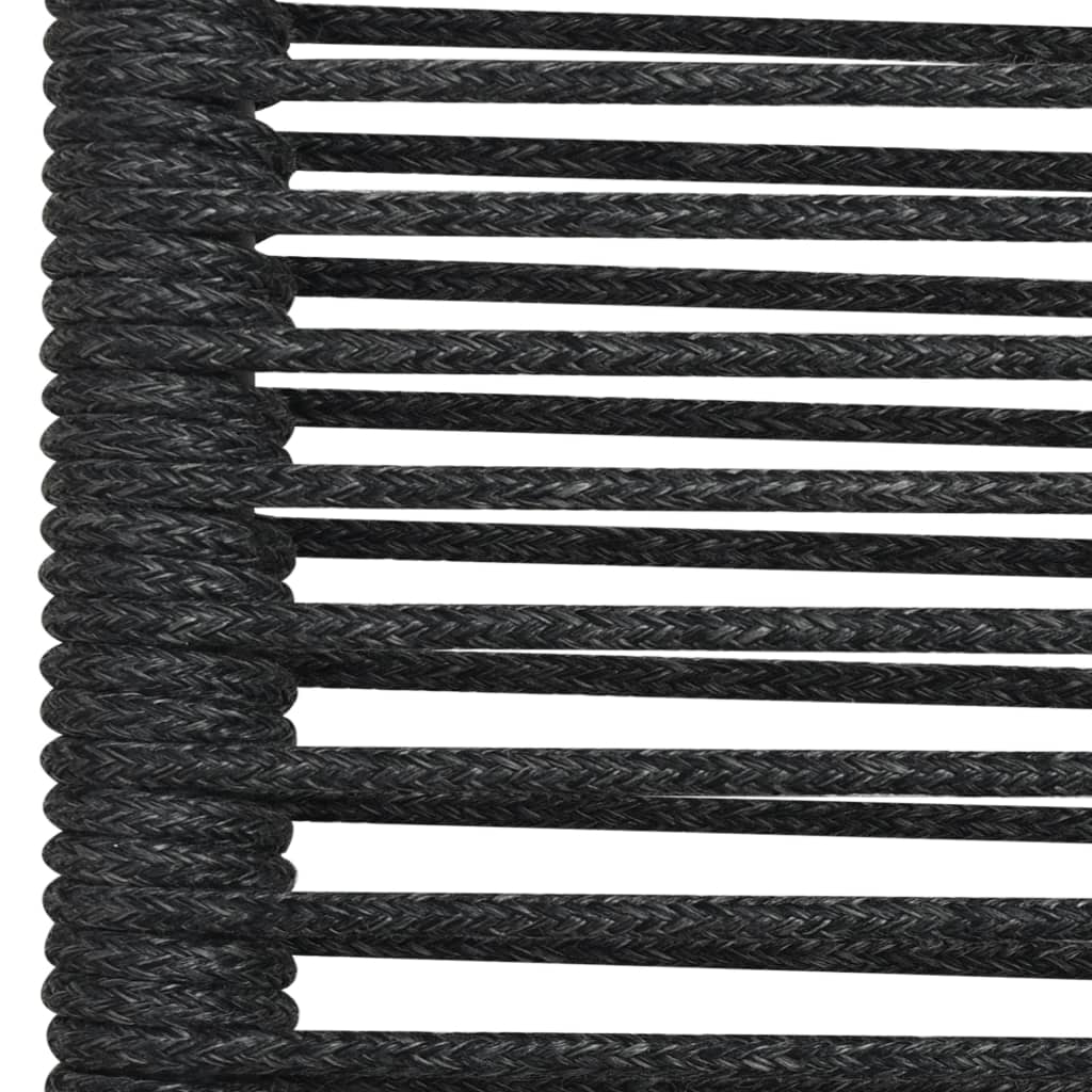 4-Piece Black Steel & Cotton Rope Garden Chairs