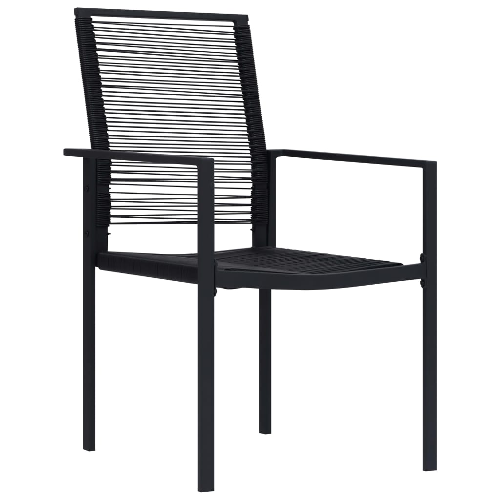 Sleek Black PVC Rattan Garden Chairs Set of 2 - Durable & Stylish