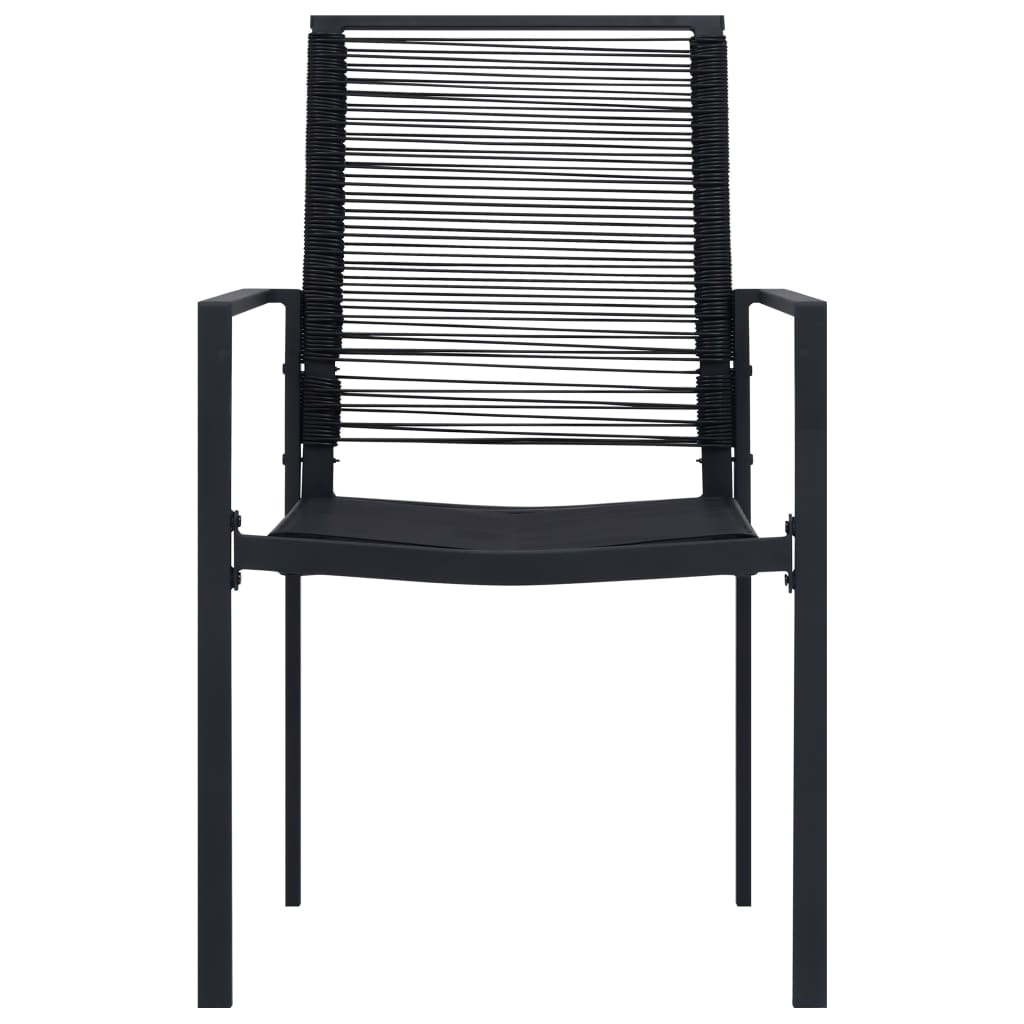 Sleek Black PVC Rattan Garden Chairs Set of 2 - Durable & Stylish