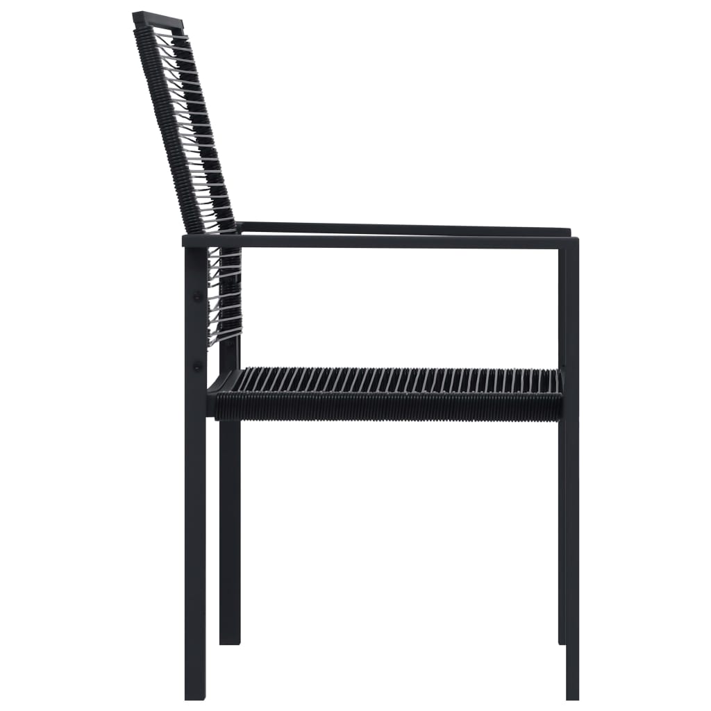 Sleek Black PVC Rattan Garden Chairs Set of 2 - Durable & Stylish