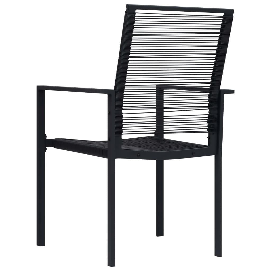 Sleek Black PVC Rattan Garden Chairs Set of 2 - Durable & Stylish