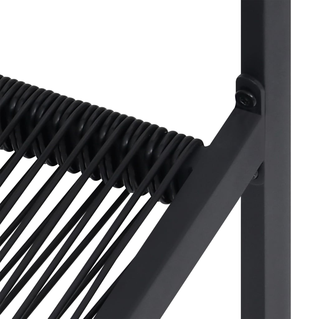 Sleek Black PVC Rattan Garden Chairs Set of 2 - Durable & Stylish
