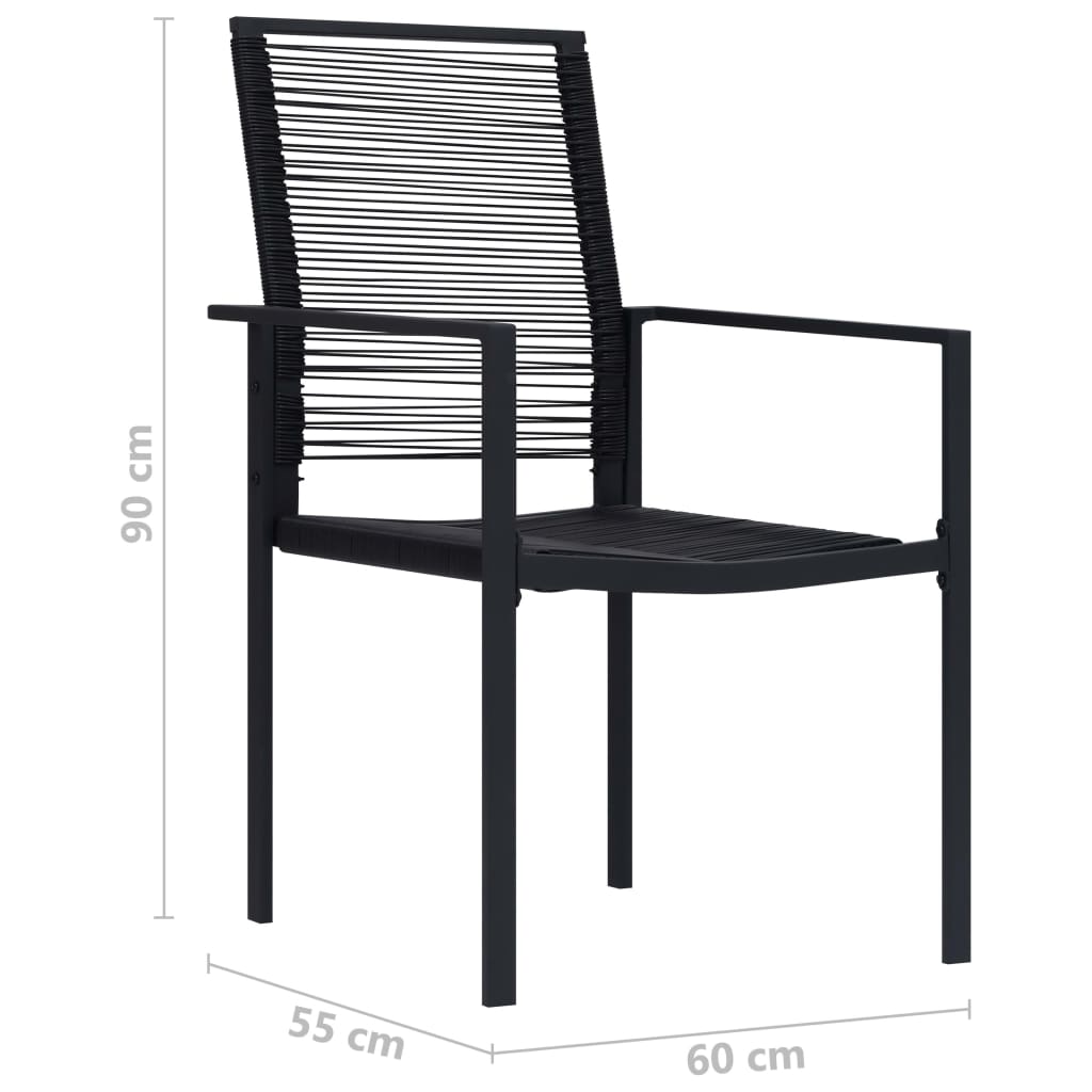 Elegant Black PVC Rattan Garden Chairs Set of 4 - Outdoor Bliss