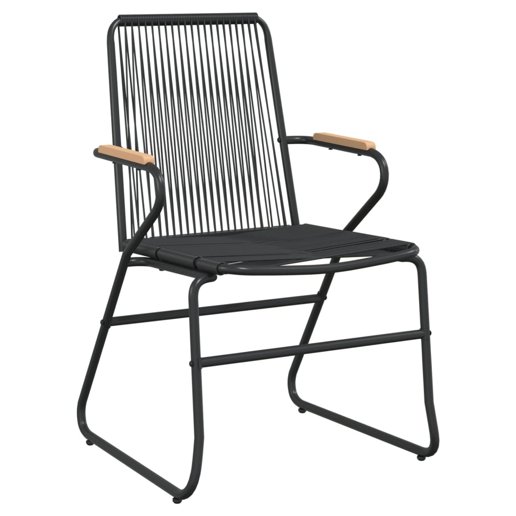 Set of 4 Black PVC Rattan Garden Chairs 58x59x85.5 cm