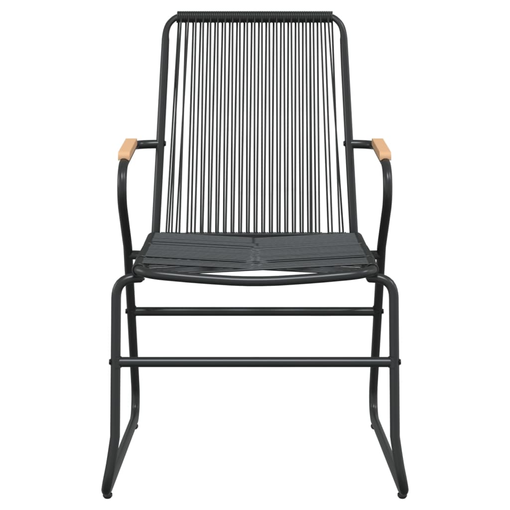 Set of 4 Black PVC Rattan Garden Chairs 58x59x85.5 cm