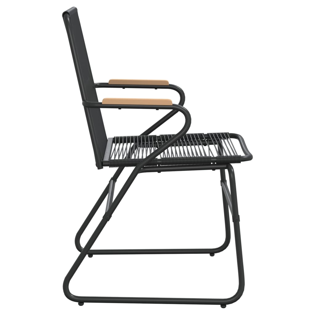 Set of 4 Black PVC Rattan Garden Chairs 58x59x85.5 cm