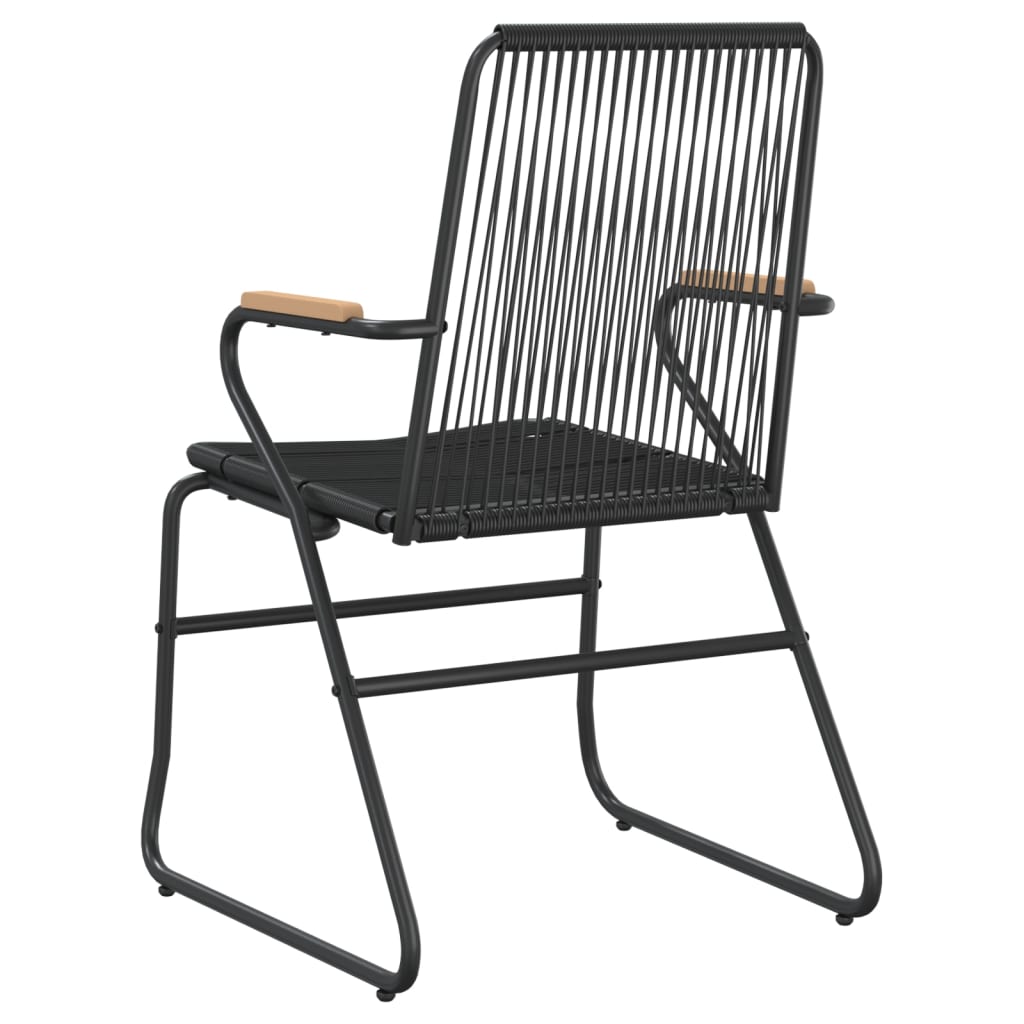 Set of 4 Black PVC Rattan Garden Chairs 58x59x85.5 cm