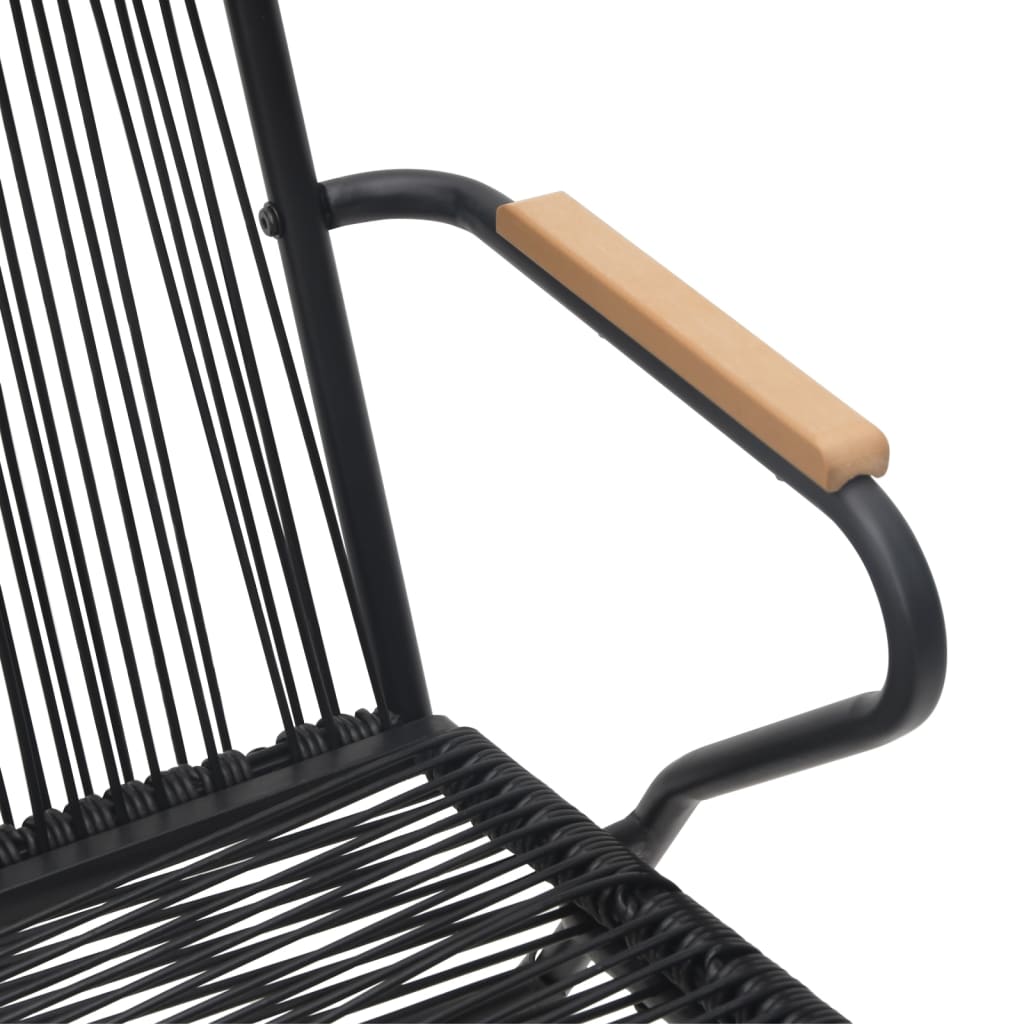 Set of 4 Black PVC Rattan Garden Chairs 58x59x85.5 cm