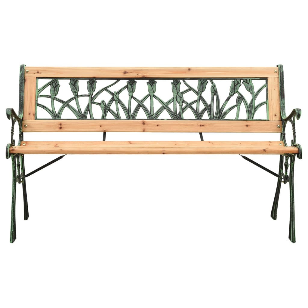 Sturdy 122cm Garden Bench - Cast Iron & Solid Firwood Design