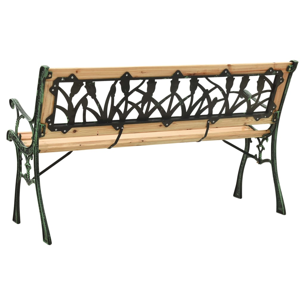 Sturdy 122cm Garden Bench - Cast Iron & Solid Firwood Design