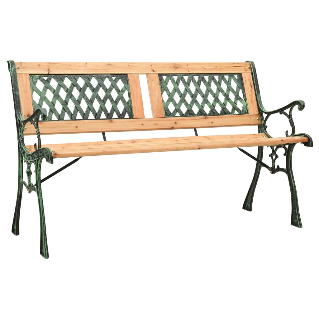 Elegant 122 cm Cast Iron & Firwood Garden Bench - Classic Style