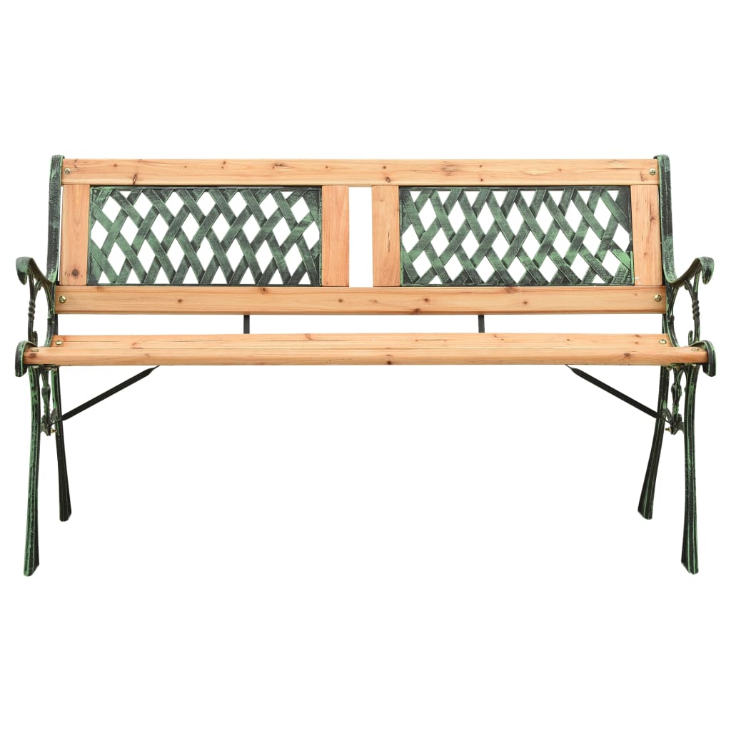 Elegant 122 cm Cast Iron & Firwood Garden Bench - Classic Style
