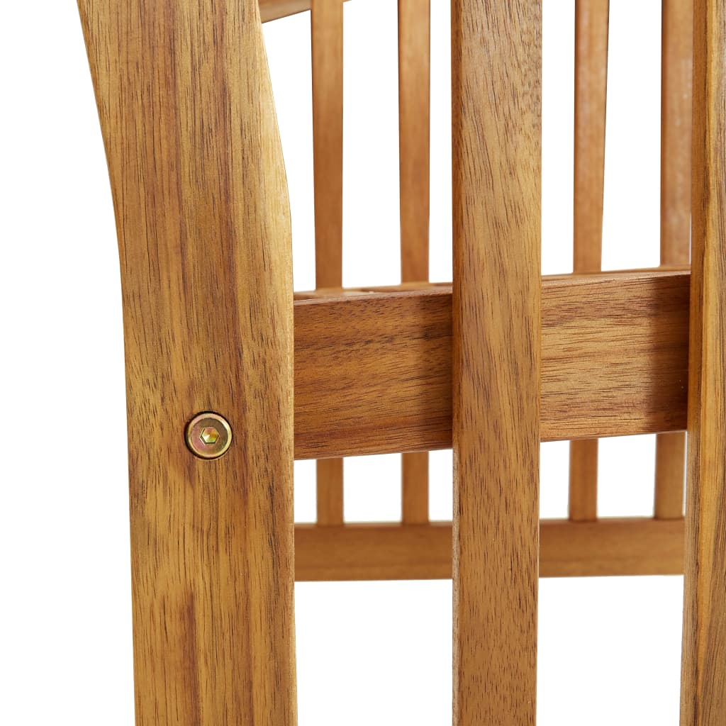 Solid Acacia Wood Garden Chairs Set of 2 - Natural Finish