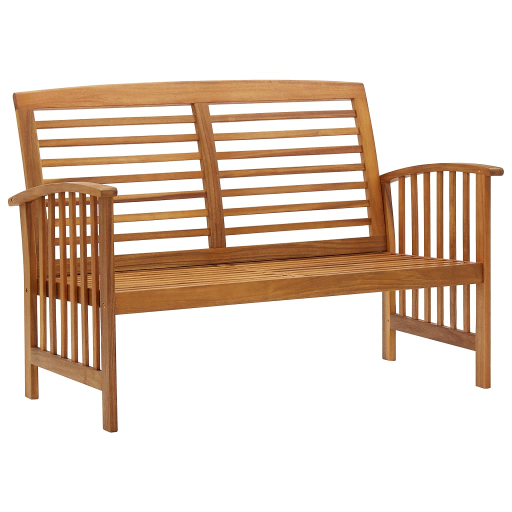 Solid Acacia Wood Garden Bench - 119 cm, Durable Outdoor Seating
