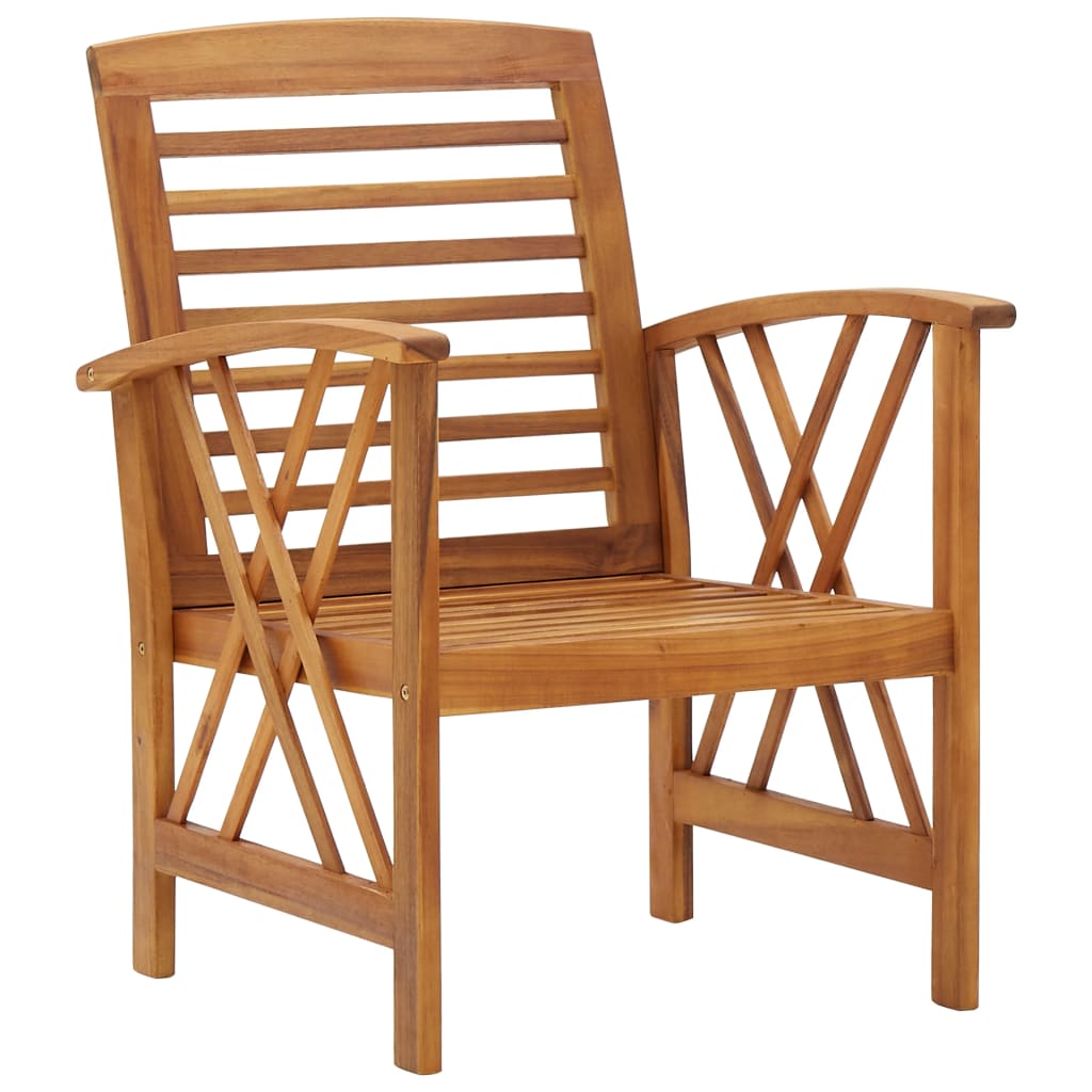 Elegant Garden Chairs Set - 2 pcs Solid Acacia Wood Outdoor Seating