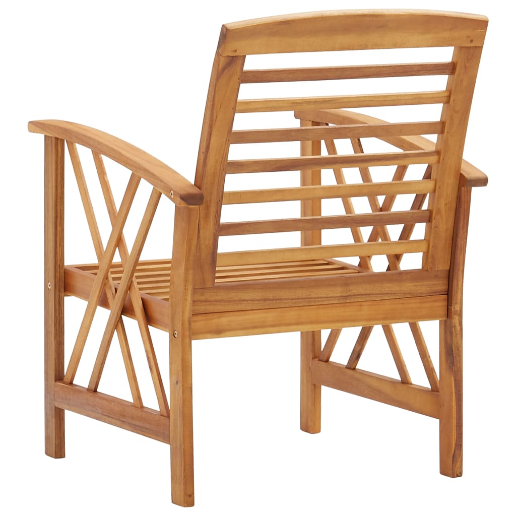 Elegant Garden Chairs Set - 2 pcs Solid Acacia Wood Outdoor Seating