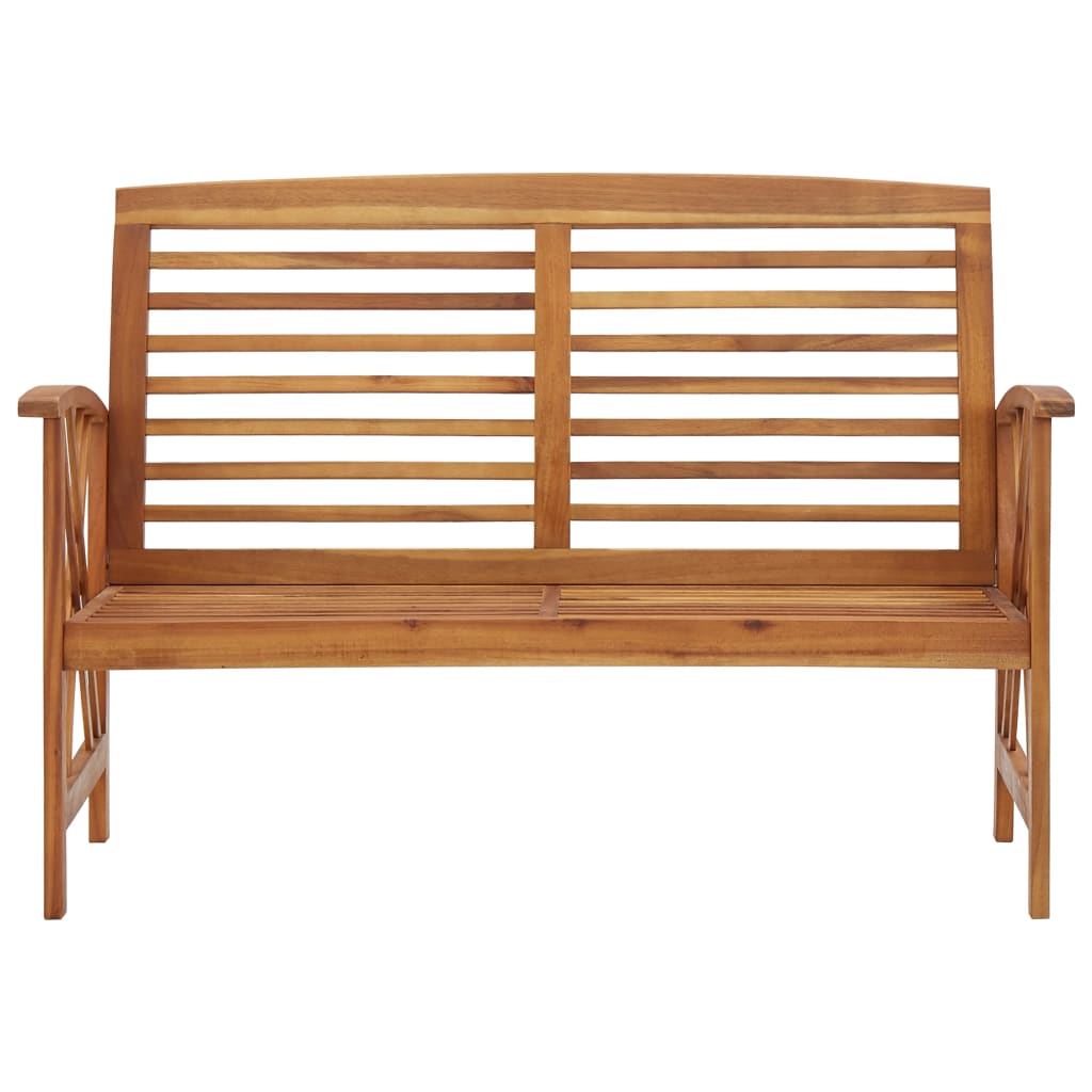 Solid Acacia Wood Garden Bench - 119 cm Outdoor Seating